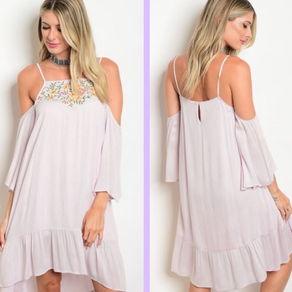 💃🎉❤️Purple/Lilac Off the Shoulder Dress (Lined) - Picture 1 of 6